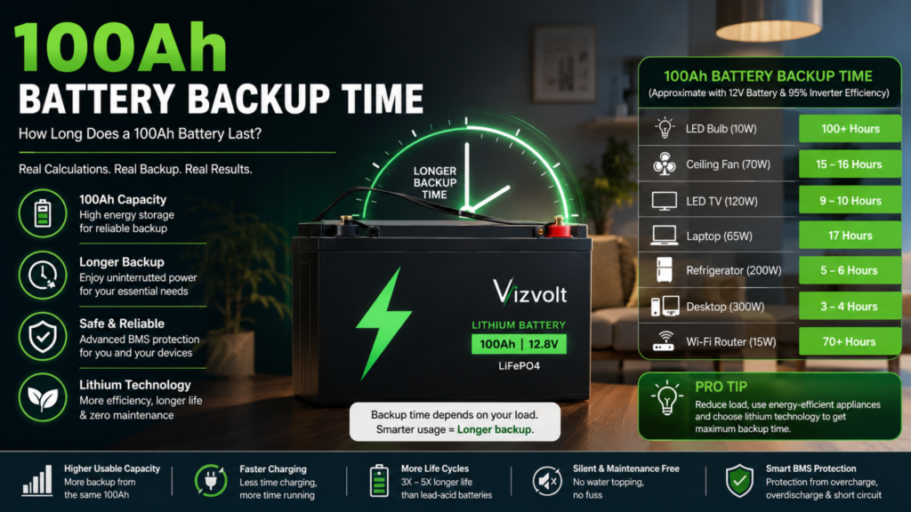 100Ah Battery Backup Time