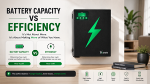 Battery Capacity vs Efficiency comparison in a smart lithium inverter